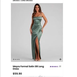 Windsor mayra formal satin slit long dress